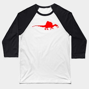 8-bit spinosaurus Red Baseball T-Shirt